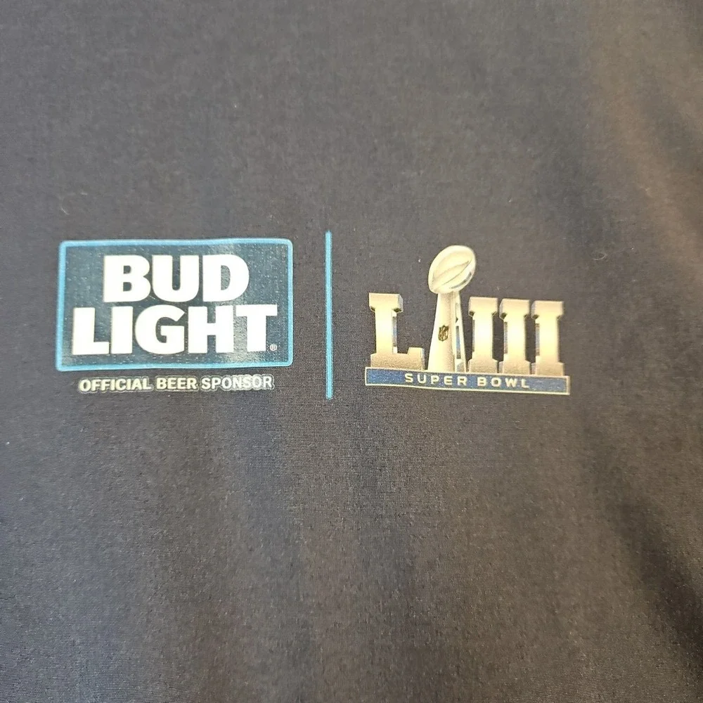 Nike Golf‎ Dri Fit NFL Super Bowl LlII 53 1/4 Zip Bud Lite Size XL Light Jacket